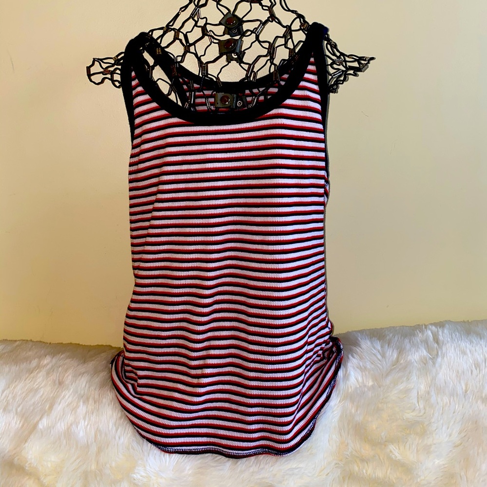 J. Crew American Stripe Racer Back Ribbed Tank Size XL